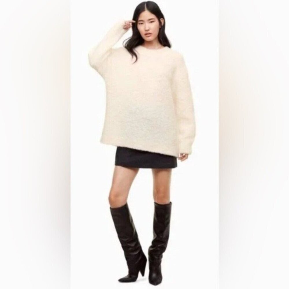 Aritzia Wilfred Ivory Seissan Alpaca Wool Blend Oversized Sweater - 2/Medium - Picture 13 of 14